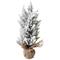 12.5" Unlit Heavily Flocked Pine Christmas Tree in Burlap Base